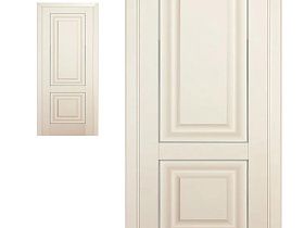 Межкомнатная дверь Profil Doors экошпон серия U 27U Магнолия сатинат, глухое полотно  (молдинг серебро)