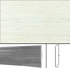 Плинтус шпонированный Tecnorivest Дуб снег 100х15 прямой, 1 м.п.