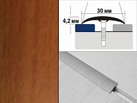 Порог ламинированный одноуровневый В1 30х4,2 Вишня