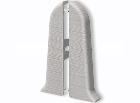 Торцевая заглушка (пара) для плинтуса Идеал Классик-70, К-П70-Тп 186 Алюминий, 70 мм