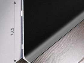 Алюминиевый напольный плинтус Bonkeel 78,5х11,2х1800 мм, черный, 1 м.п.