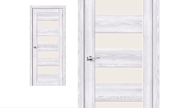 Межкомнатная дверь Браво Эко Шпон Браво-23 Riviera Ice, стекло Magic Fog