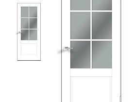 Межкомнатные двери Velldoris Экошпон ALTO 12 2V цвет Белый Эмалит стекло Мателюкс