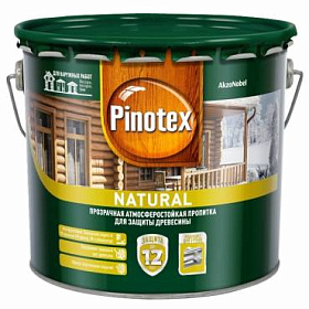 Декоративно-защитная пропитка Pinotex Natural древесно-желтый (1л)