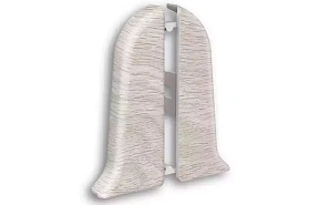 Торцевая заглушка (пара) для плинтуса Идеал Классик-70, К-П70-Тп 251 Ясень, 70 мм