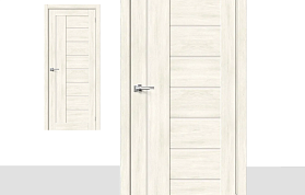 Межкомнатная дверь Браво Эко Шпон Браво-29 Nordic Oak, стекло Magic Fog