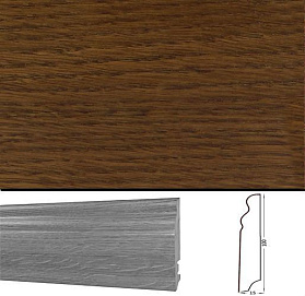 Плинтус шпонированный Tecnorivest Дуб Дым 100х15 фигурный, 1 м.п.