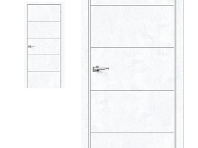 Межкомнатная дверь Браво Эко Шпон Граффити-2 Snow Art