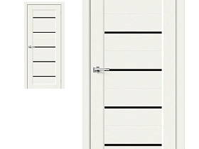 Межкомнатная дверь Браво Эко Шпон Мода-22 Black Line White Mix