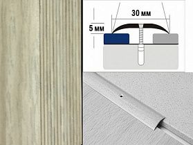 Порог декорированный полукруглый А30 30х5,0 мм Клен северный