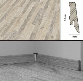 Плинтус МДФ Kronotex Ktex1 D 3066 2400x58x19 мм, 1 м.п.