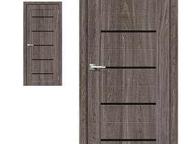 Межкомнатная дверь Браво Эко Шпон Мода-22 Black Line Ash Wood
