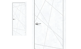 Межкомнатная дверь Браво Эко Шпон Граффити-5 Snow Art