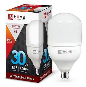Светодиодная лампа IN HOME LED-HP-PRO 30Вт 4000К нейтр. бел. E27 2850лм 230В 4690612031071