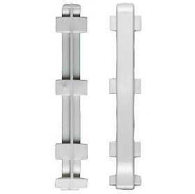 Алюминиевый угол стыковочный для алюминиевого плинтуса Русский профиль 100 мм, серебро