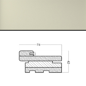 Коробка МДФ телескопическая Тип 20/74 (четверть 49) 2100х74х42мм для дверей с отделкой эмалью, Слоновая кость