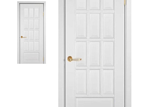 Межкомнатная дверь из массива ольхи Ока Лондон Эмаль белая, глухое полотно