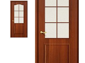 Межкомнатная дверь Браво Финиш Флекс Палитра Л-11 ИталОрех, стекло Хрусталик