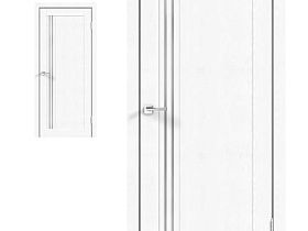 Межкомнатная дверь Velldoris Экошпон XLINE 8 цвет Зеффиро Эмалит текстурный, стекло Мателюкс