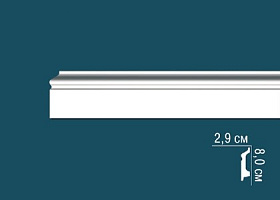 Молдинг Перфект гладкий AD400 29х80х2400 мм, 1 м.п.