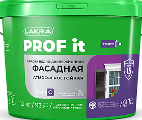 Краска фасадная ЛАКРА PROF IT, База С, 3 кг