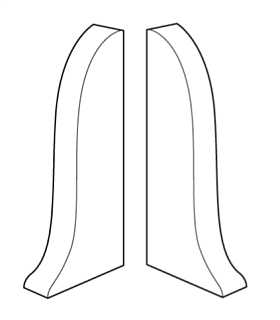 Торцевая заглушка (пара) к плинтусу Deconika Д-П70-Тп, 211 Дуб Рустик 70мм