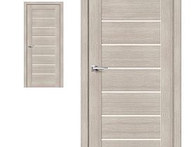 Межкомнатная дверь Браво Эко Шпон Браво-22 Cappuccino Melinga, стекло Magic Fog