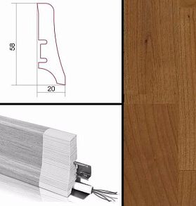 Плинтус Barlinek шпонированный 2200х58х20 мм Вишня, 1 м.п.