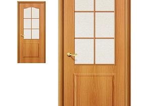 Межкомнатная дверь Браво Финиш Флекс Direct Палитра Л-12 (МиланОрех) Хрусталик