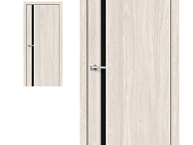 Межкомнатная дверь Браво Эко Шпон Мода-11 Black Line Ash White