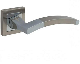 Ручка на квадратной розетке Bravo Z-206 SN/C, Комбинация матового никеля и хрома