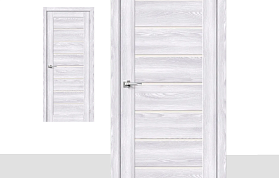 Межкомнатная дверь Браво Эко Шпон Браво-22 Riviera Ice, стекло Magic Fog