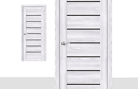 Межкомнатная дверь Браво Эко Шпон Браво-22 Riviera Ice, стекло Black Star