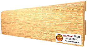 Плинтус МДФ TeckWood цветной прямой 75х16мм Дуб Сондерс, 1 м.п.