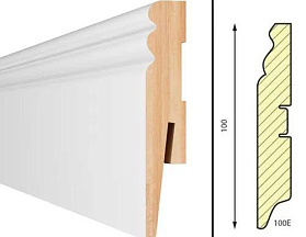 Плинтус Aberhof Art 1002 МДФ под покраску (без монтажной планки), 1 м.п.
