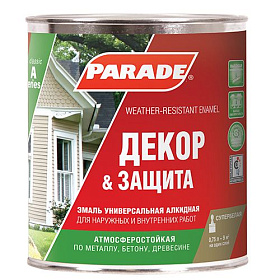 Эмаль Parade Classic А3 Декор & Защита универсальная алкидная глянцевая,  База А 2,5л