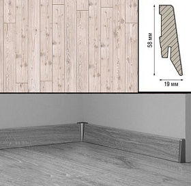 Плинтус МДФ Kronotex Ktex1 D 2967 2400x58x19 мм, 1 м.п.