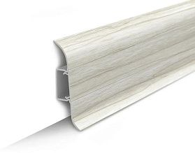 Напольный плинтус Идеал Классик К-П55п (пластиковый с кабель-каналом) 267 Клен белый, 2200мм/55мм/22мм, 1 м.п.