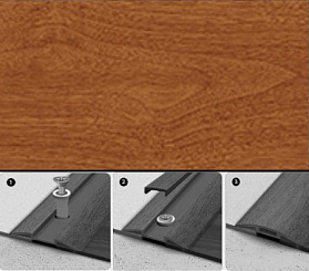 Порог с монтажным каналом Идеал 331 Кемпас 30х5х1800 мм (с дюбель-гвоздями)