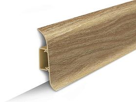 Напольный плинтус Идеал Классик К-П55п (пластиковый с кабель-каналом) 206 Дуб коньячный, 2200мм/55мм/22мм, 1 м.п.