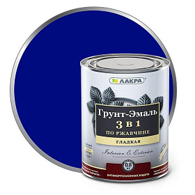 Грунт-эмаль 3в1 ЛАКРА, сигнально-синий Л-С, 1.7 кг