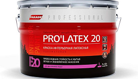 Краска интерьерная латексная Parade Professional  Pro`latex E20 полуматовая, база С 0,9л 