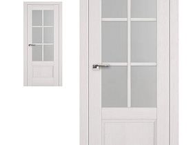 Межкомнатная дверь Profil Doors экошпон серия X 103X Пекан Белый, полотно с матовым стеклом