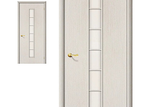 Межкомнатная дверь Браво Финиш Флекс Direct 2С Л-21 БелДуб, стекло Сатинато