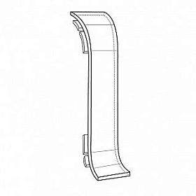 Соединитель для плинтуса Deconika Д-П85-С (пластиковый с кабель-каналом) 255 Ясень Бьянко 85мм