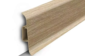 Напольный плинтус Идеал Классик К-П85п (пластиковый с кабель-каналом), 218 Дуб европейский 2200мм/85мм/22мм, 1 м.п.