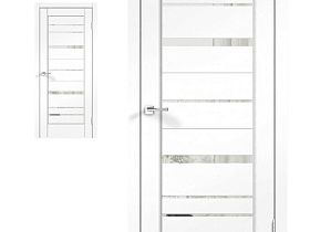 Межкомнатная дверь Velldoris SoftTouch PREMIER 22 цвет Ясень белый структурный стекло Зеркало с двух сторон