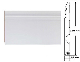 Плинтус Tarkett шпонированный декоративный 150х16 мм Романский, 1 м.п.