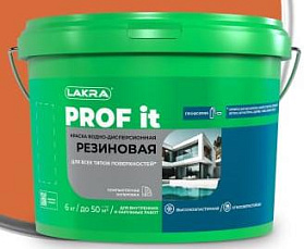 Краска резиновая для всех типов поверхностей ЛАКРА PROF IT, кирпичный RAL 050 40 50, 3 кг