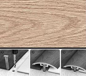 Порог одноуровневый Идеал 216 Дуб сафари 36х4х1800 (с дюбель-гвоздями)